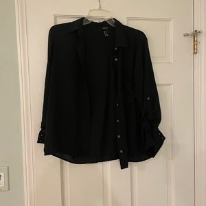 Black button down blouse
